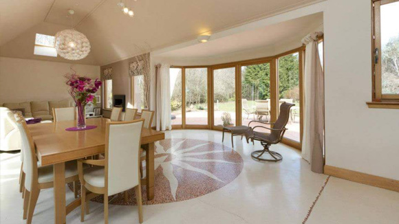 A double-height open plan kitchen, dining and living area created a welcoming space to be enjoyed by all the family.